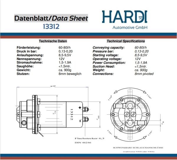Hardi fuel pump 13312